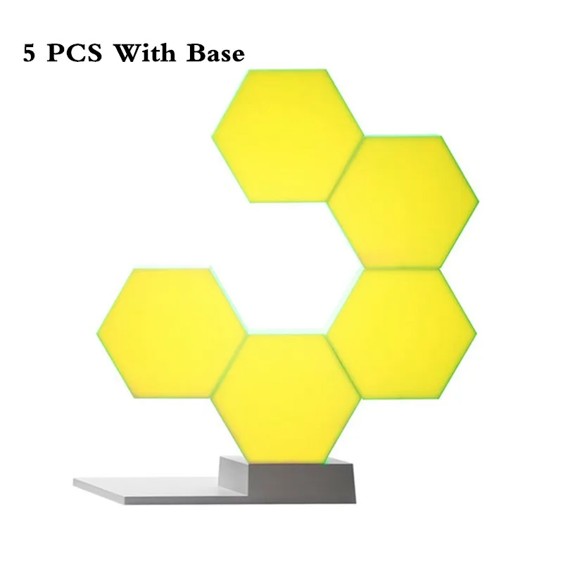 Coquimbo светодиодный сенсорный переключатель Ночной светильник творческий в виде геометрических фигур в сборе со смарт-приложением Управление домашний светодиодный Quantum светильник подарок на Рождество - Испускаемый цвет: 5 PCS With Base