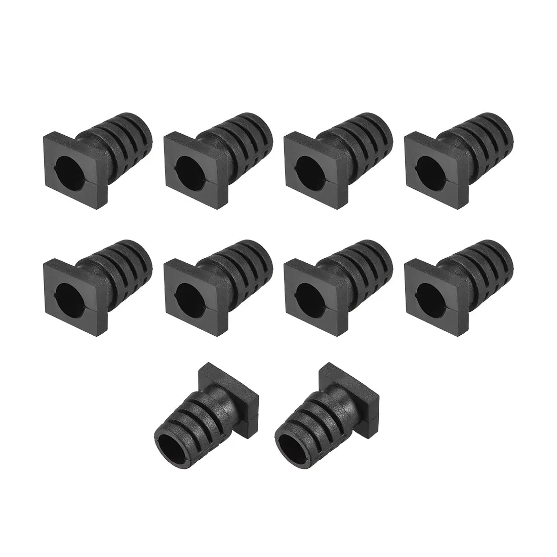 

uxcell 10Pcs Strain Relief Boots 19mm PVC Cord Protector Cover for 2 AWG Cables Black Protect Power Cords from Breaking