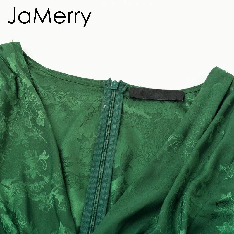 JaMerry, винтажное сексуальное короткое платье для вечеринки, фонарь, однобортное, а-силуэт, мини платье, зеленая лента, highstreet, элегантные платья