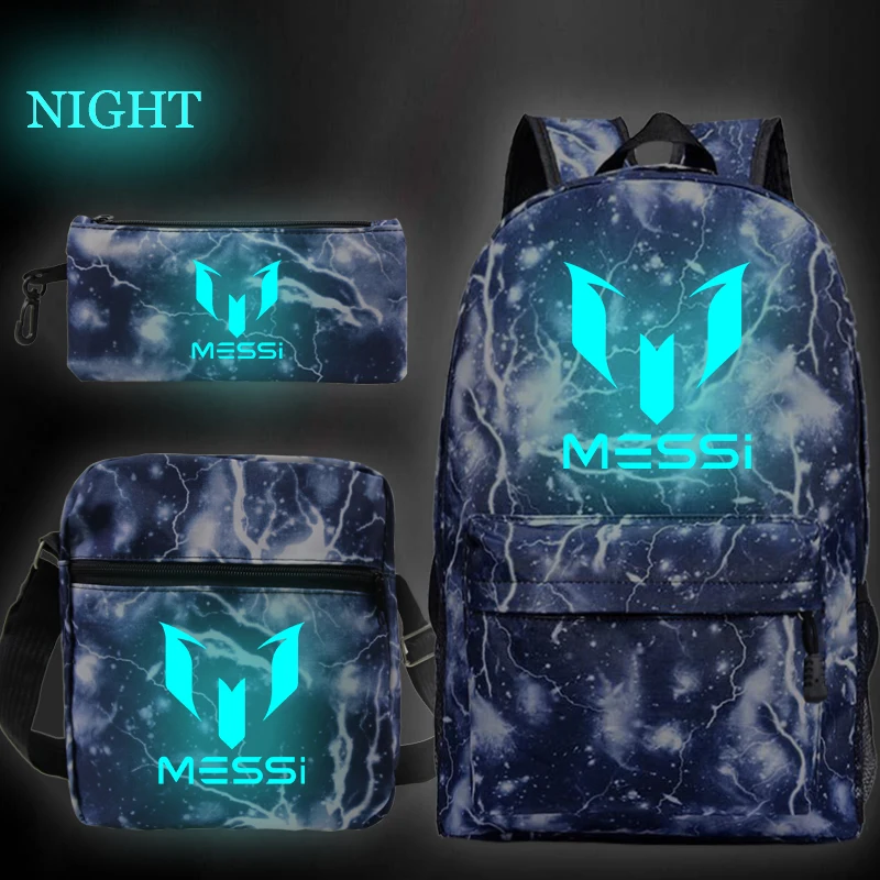 Ruina módulo Tío o señor Messi Luminous Prints Mochilas Escolar Boys Girls School Bags Travel  Backpack Bolsa Escolar With Crossbody Bag Pen Bags - Backpacks - AliExpress