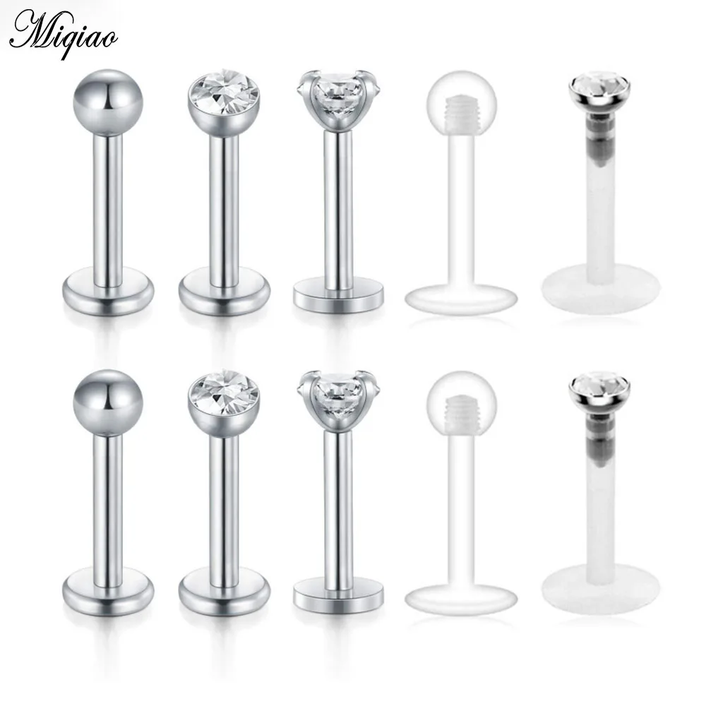 

Miqiao 10pcs Stainless Steel Ear Nail Nose Nail Eyebrow Nail Lip Nail Earring Body Piercing Jewelry