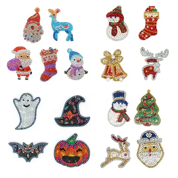

4/5pcs DIY Full Drill Special-Shape Diamond Painting Keychain Christmas Decor Women Bag Pendant Ornament Jewelry Key Ring Gifts