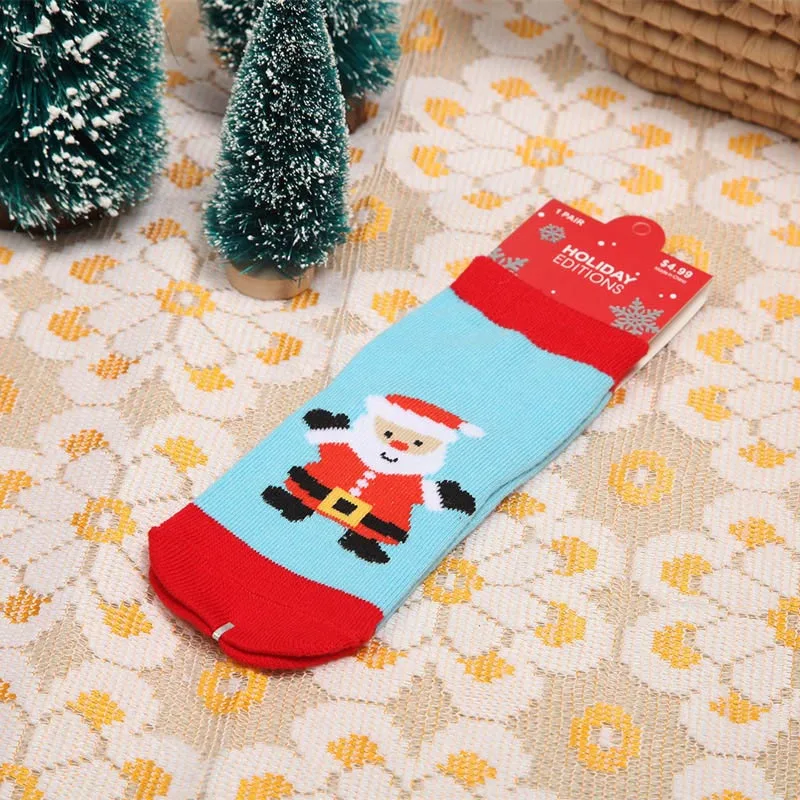 Santa Claus 2 1 пара Хлопковых Носков для малышей рождественские дизайнерские носки-тапочки детские короткие носки с Санта-Клаусом Снежинка Лось носок мишка - Цвет: Santa Claus 2