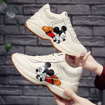 

2020 Women white Sneakers lace-up round head simple increased waterproof sports shoes thick bottom muffin casual shoes