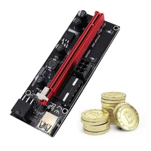 Novo pci-e pcie riser 009 express 1x 4x 8x 16x extensor pci e usb riser 009s duplo 6pin adaptador cartão sata 15pin para btc mineiro