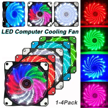 

LED Computer Cooling Fan PC Case Fan Cooler Case Glare 15 LEDs Blue Green White Pink Multicolor Cooler Fans for Computer Cooler