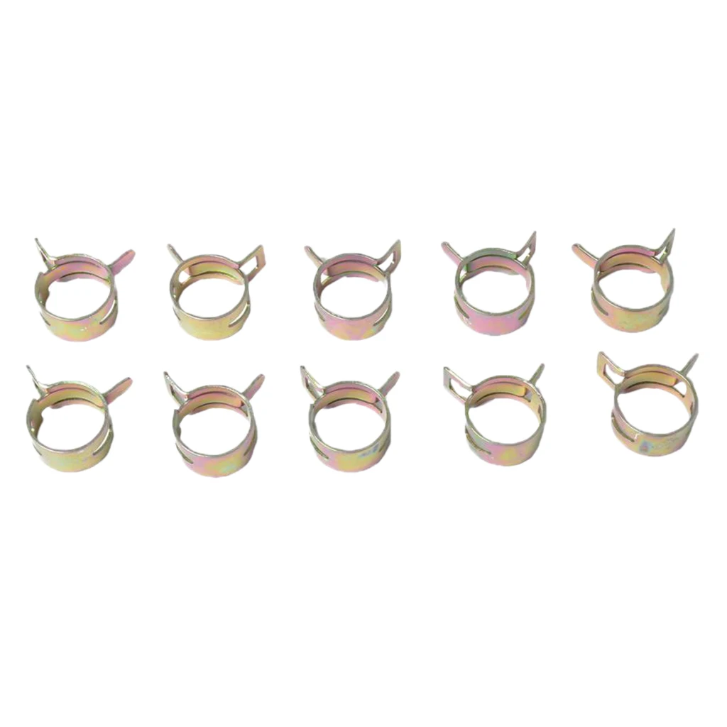 10 Sets Spring Clips Fuel Hose Line Tube Pipe Air Tube Clamps 8mm