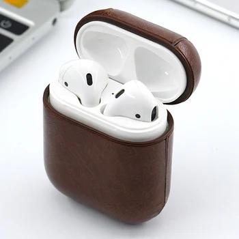 

Case For Apple AirPods Bluetooth Wireless Earphone Leather Cover For Air Pods 1 2 Protection Cover Charging Box Cases