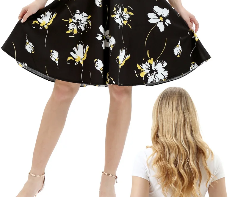 Big Hemline Printed Skirt New Style WOMEN'S Dress-Style Midi-skirt Europe And America Separate Station Cross Border Electricity
