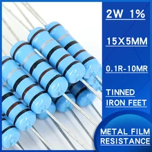 50pcs 2W 1%Metal Film Resistor 0.1R-10MR ohm DIP resistance Watts2 Precision1 Various specifications are available resistencias