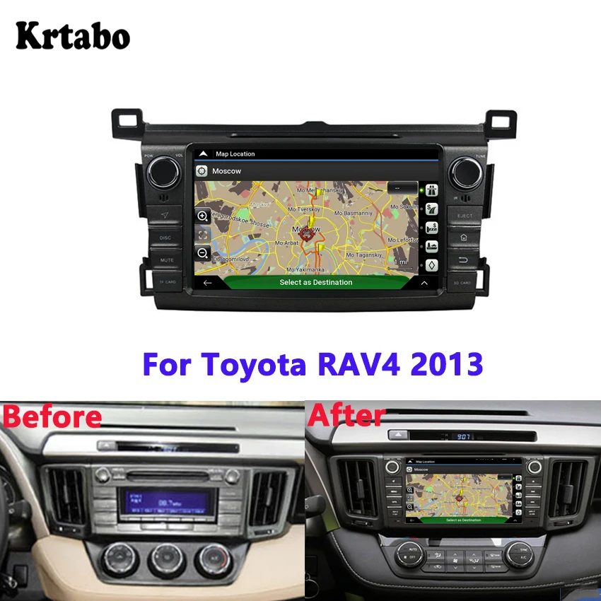 8 Inch screen Android smart car navigation reversing image control screen one machine recorder support DVD For Toyota RAV4 2013