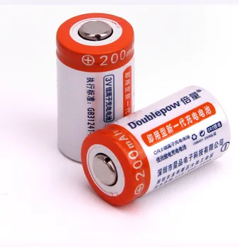 

2pcs/lot High quality 3V 200mAh CR2 rechargeable battery 3V rechargeable lithium battery camera battery
