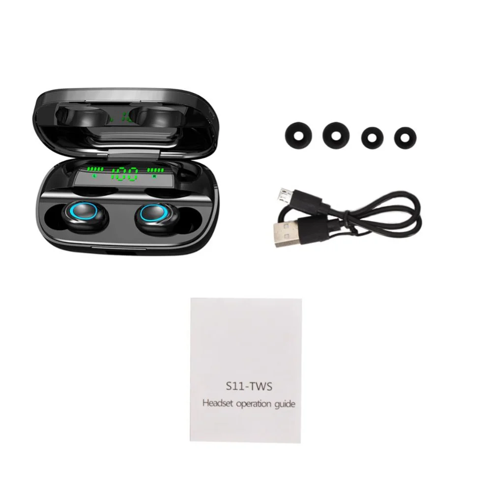S11 Noise Reduction Touch Control Wireless Bluetooth Earphone with Charge Box