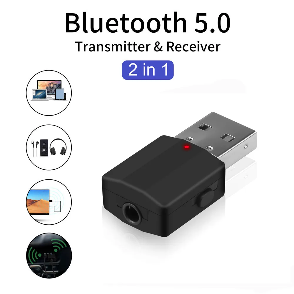 Приемник и передатчик Bluetooth 5 0 2 в 1 с USB разъемом 3 мм аудиоадаптер AUX для