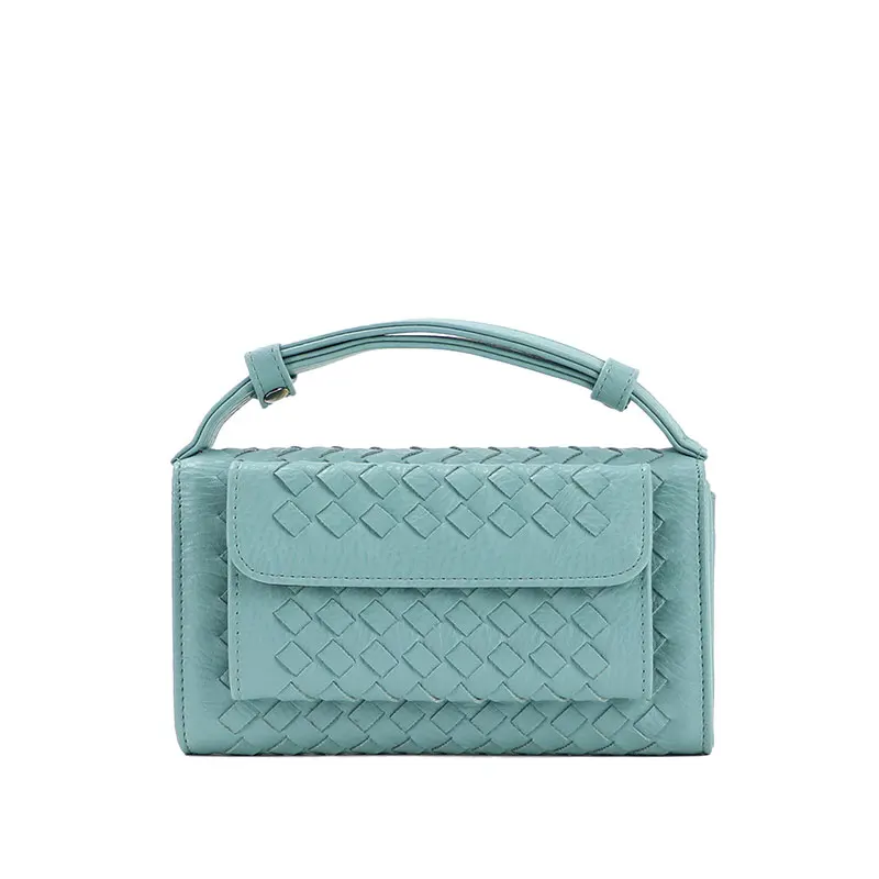 Fashion Women Wallet Purse PU Weave Bag Small Shoulder Ladies Phone Pouch Mini Chain Clutch for Iphone |