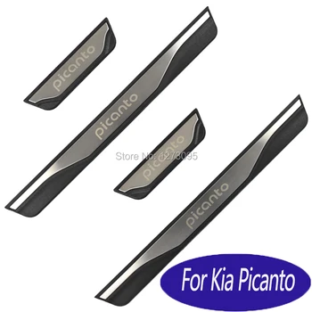 

For Kia Picanto 2015-2018 2019 2020 Accessories Stainless Door Sill Kick Scuff Plate Protector Trim Guard Cover Pedal Car Stylin