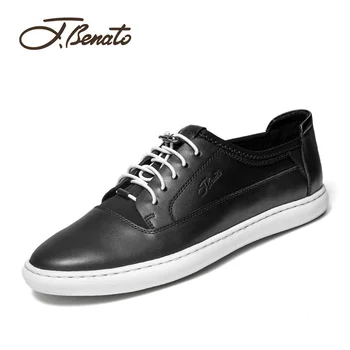 

J.benato Men shoes fashion casual leather shoes men's wild leather board shoes soft sneakers