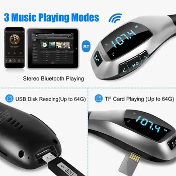 

Universal X5 LCD Display Car Bluetooth Kit Handsfree Call FM Radio MP3 Player USB Charger For Xiaomi Samsung iPhone 11 Pro Max