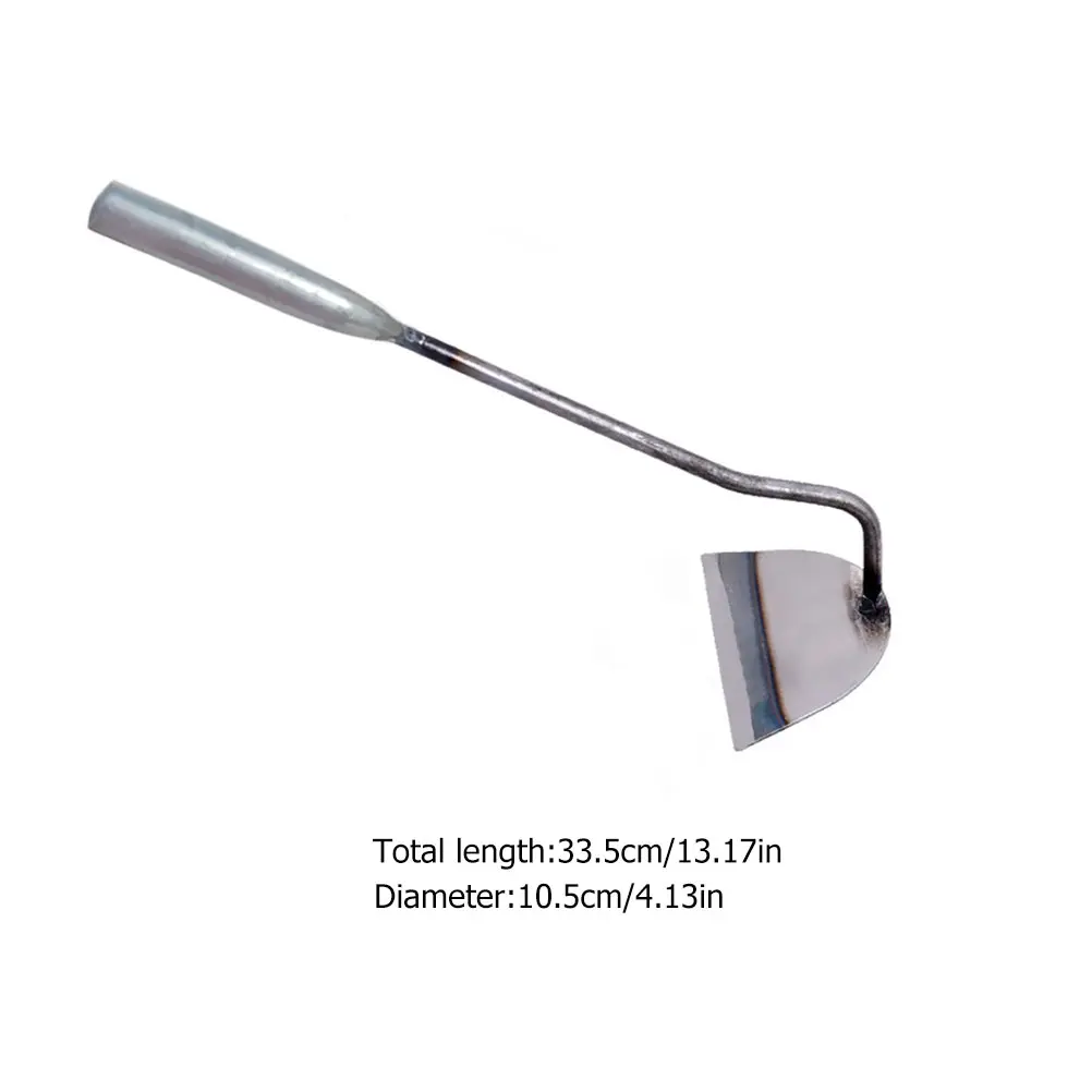 1pc Handheld Bent-neck Hoe Stainless Steel Farm Garden Tool Weeding Accessories