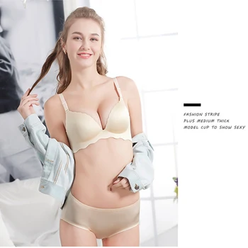 

High Quality Wire Free Bralette Plunge Underwear Fashion Sexy Bras Push Up Bra Intimates Brassiere Women Seamless Silk Lingerie