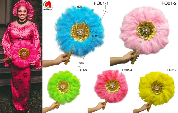 FQ01 DHL-5 stks/zak Afrikaanse Dames Hand Fan Soft feather Fan in hand met stenen decoratie voor Bruiloft en party FQ01 DHL-5 stks/zak Afrikaanse Dames Hand Fan Soft feather Fan in hand met stenen decoratie voor Bruiloft en party