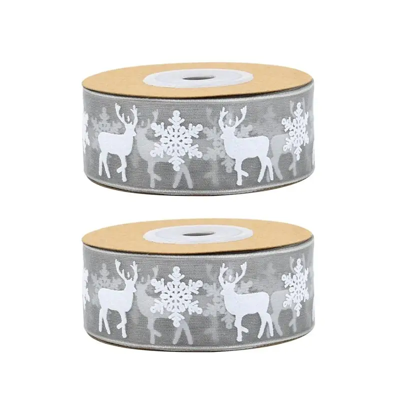 

2 Roll Xmas Ribbons Gift Wrapping Ribbons Gift Strip Gift Riband for Store Home Shopping Mall