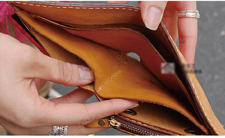 Leather Craft Template DIY leather craft card holder with zipper coin bag heavy weight 500gsm template pattern 11x10x2cm hollowed stencil