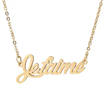 

Gold Color Simple Personalized Name Necklace Stainless Steel Customized Metal Cut Necklaces Custom Jewelry gift