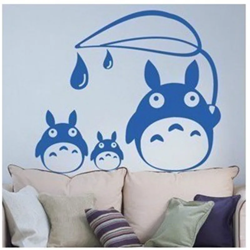 DCTAL Totoro Rain Wall Sticker Japanese Cartoon Poster Decal Vinyl Decal Sticker Home Decoration Totoro Sticker