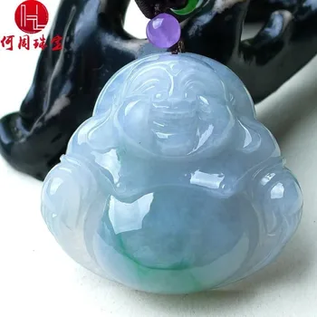 

Hezhou jewelry!Myanmar natural jade!Exquisite hand carving!The Buddha pendant!Exquisite workmanship!32.66g