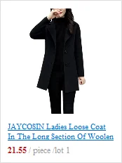 JAYCOSIN women's Elegant woolen coat long winter double-breasted jacket business casual loose solid color coat lapel 2019 new
