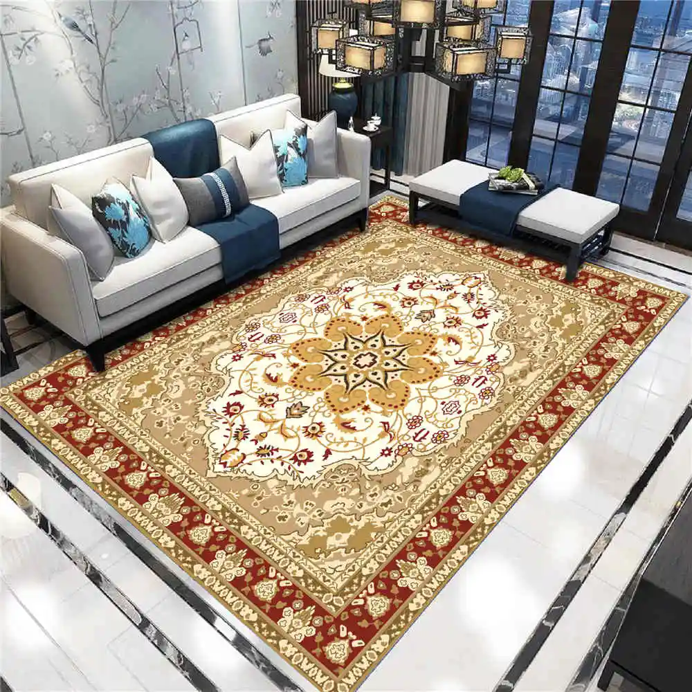 Марокканский Национальный стиль диван Спальня коврики фланель Нескользящие Спальня коврик цветок ковры для Гостиная современный