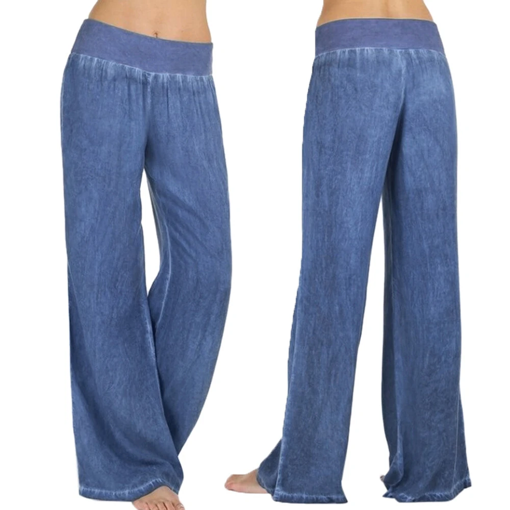 denim palazzo pants