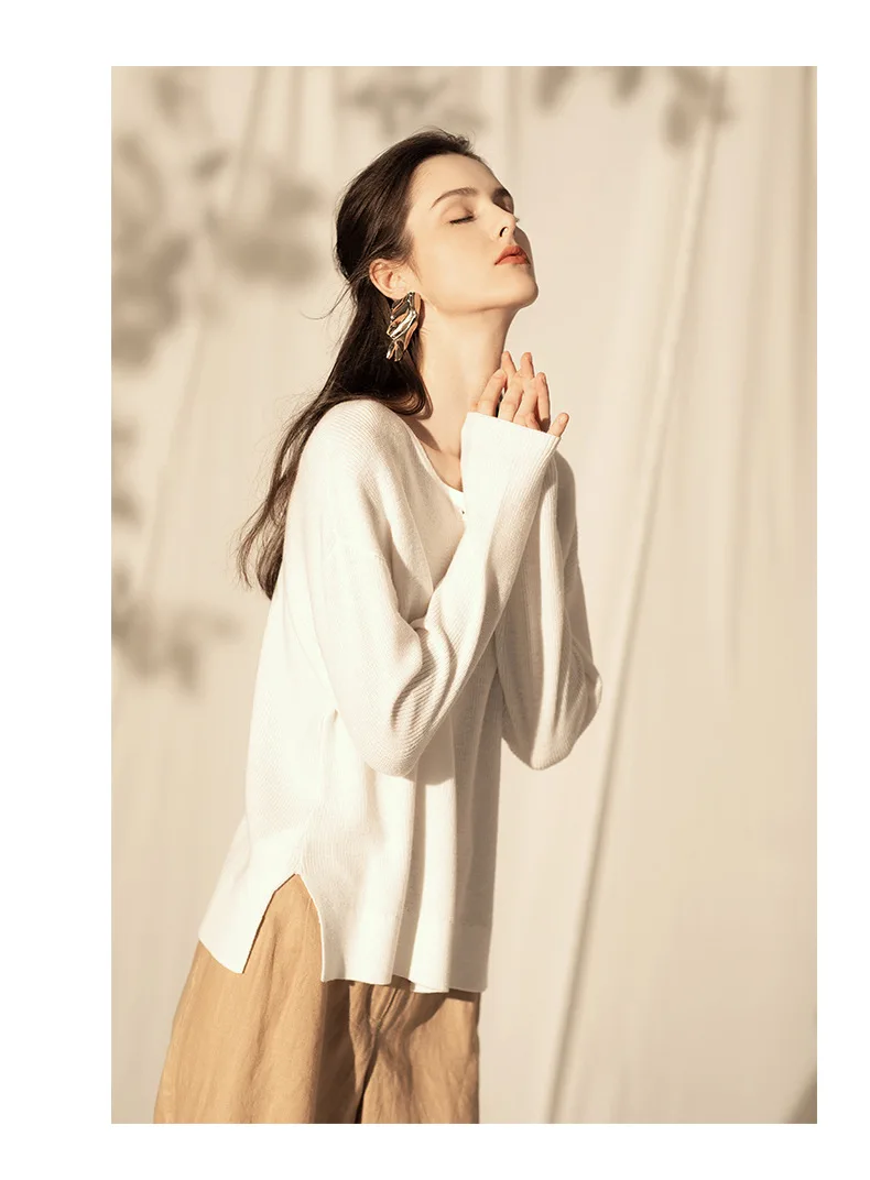 LZJN 2019 New Women Sweater Button Round Neck Women Basic Loose Knitted Pullover Women Sweaters And Pullovers Knit Jumper (14)