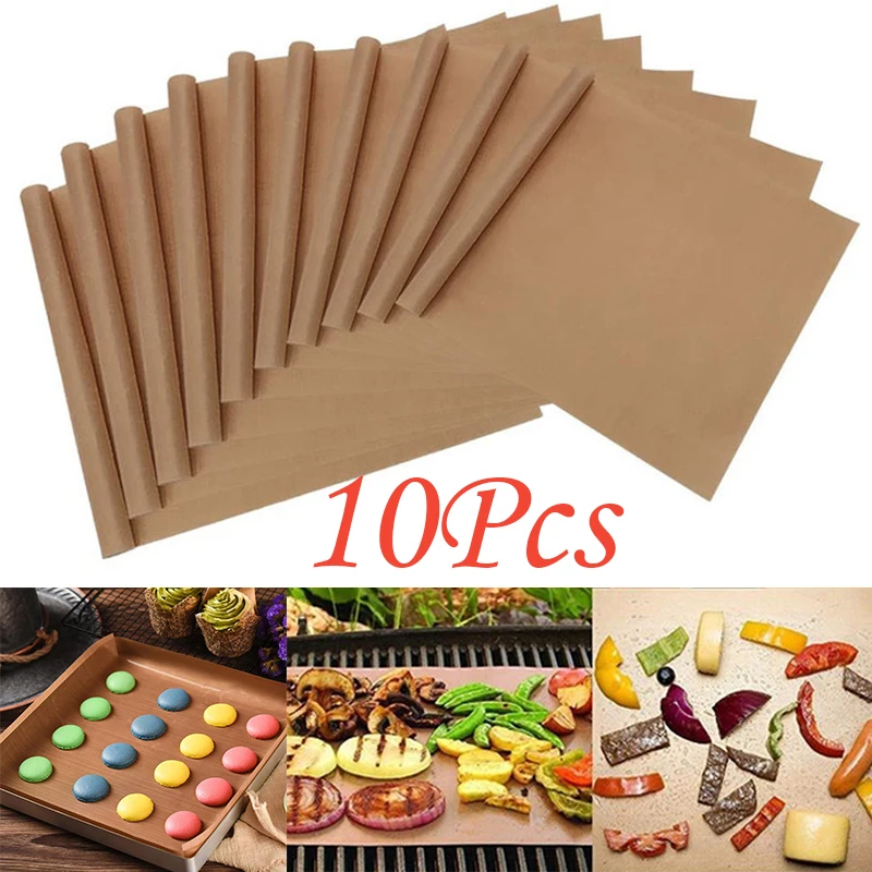 10 stuks bakmatvel 30*40cm herbruikbaar antiaanbak oliebestendig bakpapier hittebestendig ovenvoeringvel BBQ-mat_voghion.com