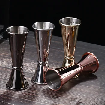 

304 Stainless Steel Double Head Bartending Measuring Cup Edge Curl Bartending Measuring Cup Wine Measuring Scale Cup Ounce