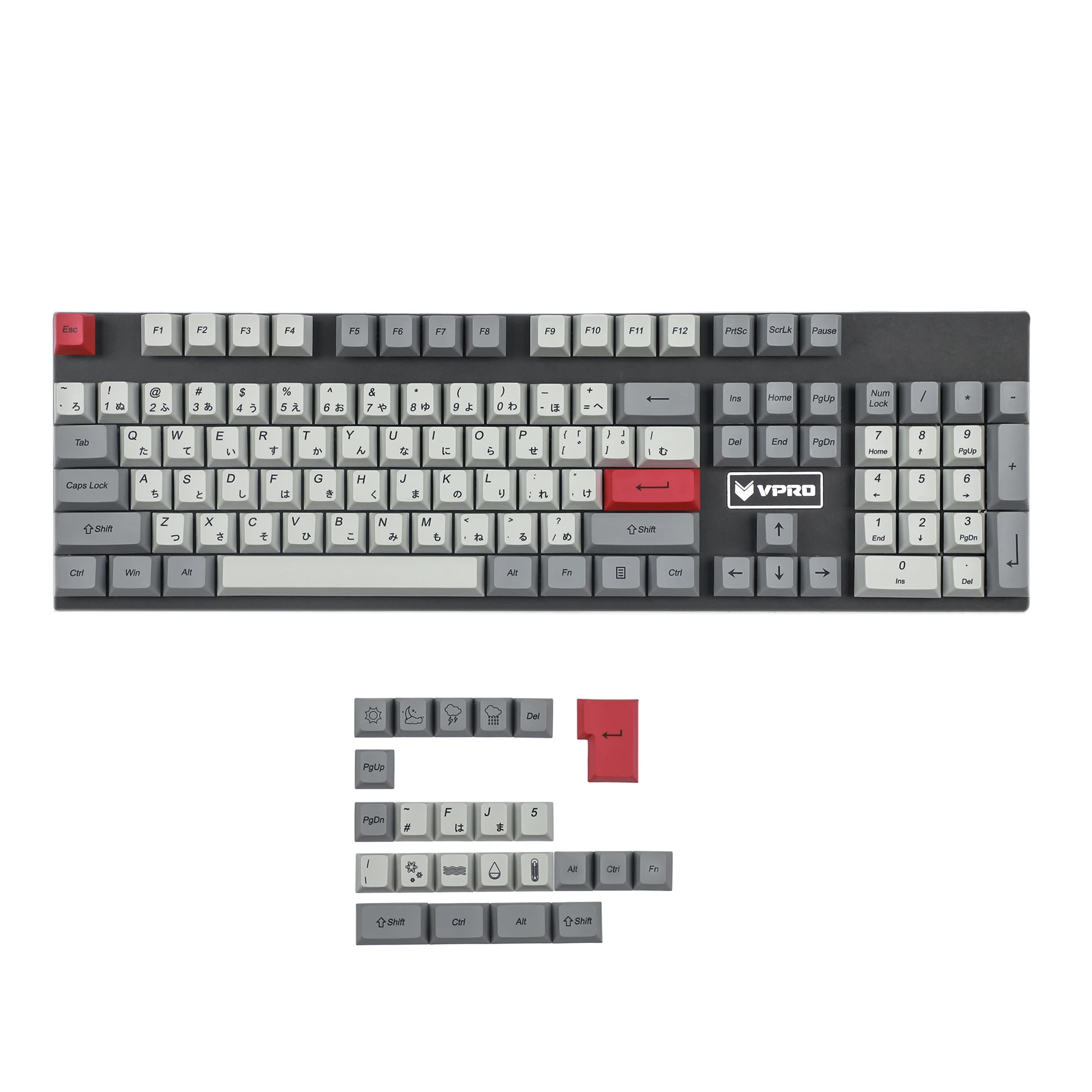 Cherry Profile Granite Dye Sub Japanese Thick PBT Keycap for ANSI ISO 104 TKL 60% 96 84 MX Switches Keyboard