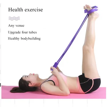 

Fitness Gum 4 Tube Resistance Bands Latex Pedal Exerciser Sit-up Pull Rope Expander Elastic Bands Yoga equipment Pilates Workout