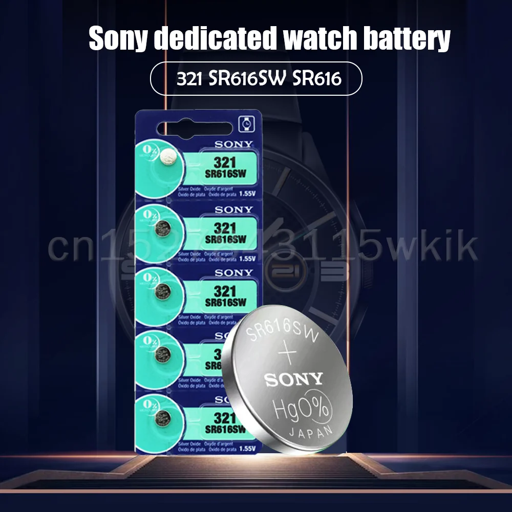 lithium battery pack 5PCS Original Sony 321 SR616SW SR616 1.55V 14.5mAh Silver Oxide Battery For Pedometer Remote Watch Battery Button Cell Coin 0%Hg replacement battery