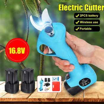 

16.8V Li-ion Battery Rechargeable Electric Cordless Secateur Branch Cutter Pruning Shears Cutting Tool