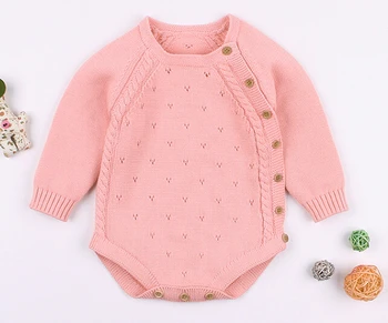 

0-18M Brand New Newborn Toddler Baby Girl Boy Autumn Winter Clothes Knitted Jumpsuit Bodysuit Sweaters 0-18M