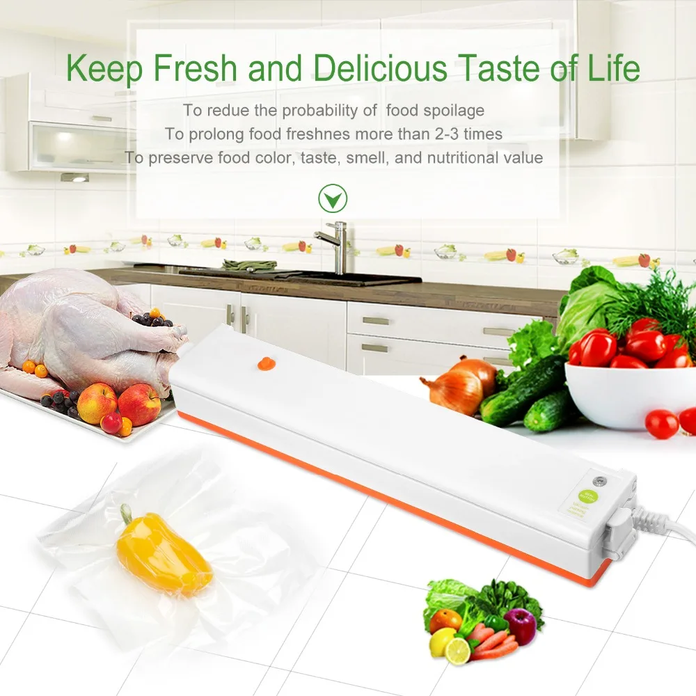 

Food Vacuum Sealer Vacuum Packing Machine Bag Slip China Machine Sealing Keep Fresh Film Sealer Vacuum for Home Packer 220V 110W