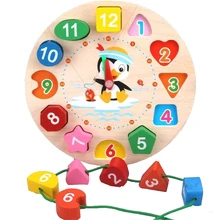 Jouet éducatif Montessori pour enfants, puzzle Tangram en bois, géométrie, horloge numérique, Gadgets, jouets assortis