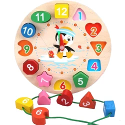 Montessori brinquedo tangram jigsaw animal educacional de madeira frisado geometria relógio digital quebra cabeças gadgets correspondência crianças brinquedos