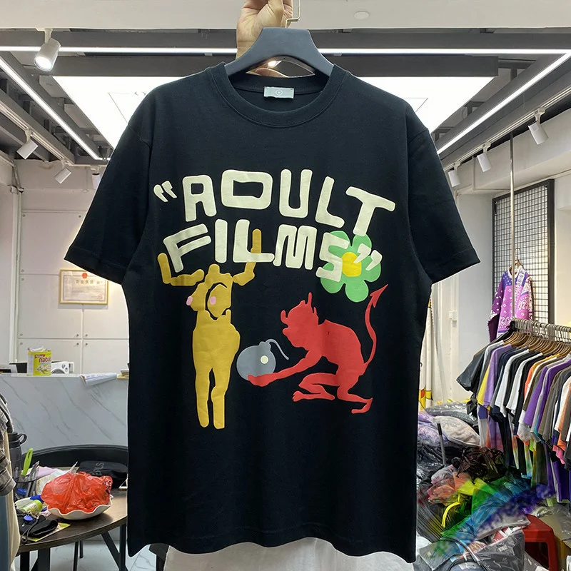 Foam Printing Vintage CPFM.XYZ Adult Films T-shirts Men Women High Quality T shirts Tee Tops | Мужская одежда
