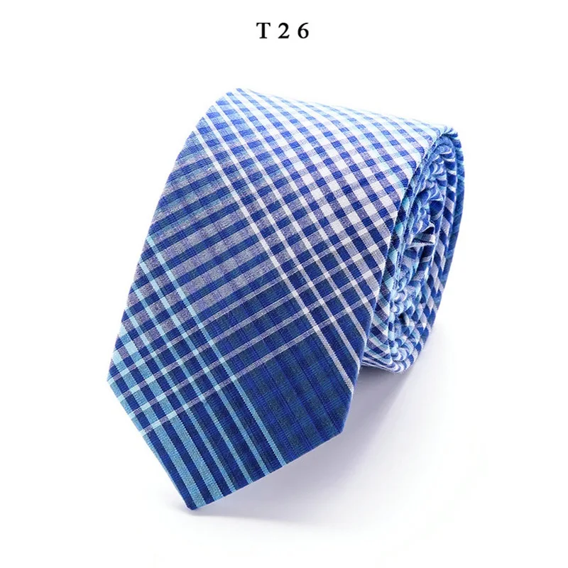 

Men's Stripe Cotton Ties For Men Classic Silm 6cm Necktie Blue Gray Cravate Neckties Wedding Party Shirt Formal Accessories