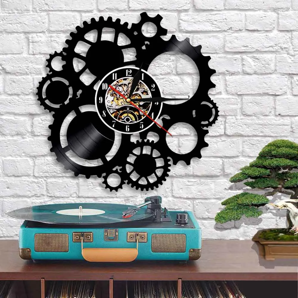 Vikakiooze Home Decor Steampunk Clock With Movement Gears Home