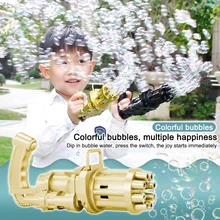 

2-in-1 Electric Bubble Machine Automatic Bubble Blowing Gun and Summer Fan Kids Toy Gifts