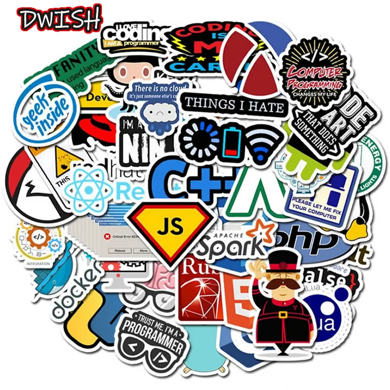 10 30 50pcs Programming Geek Java Stickers Skateboard Guitar Suitcase hydroflask Graffiti Sticker Kids girl Children
