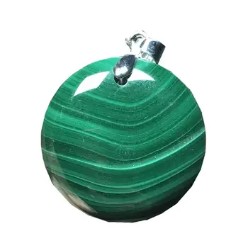 

Genuine Natural Green Malachite Chrysocolla Pendant Jewelry For Woman Lady Man Silver Crystal 24x6mm Round Beads Gemstone AAAAA